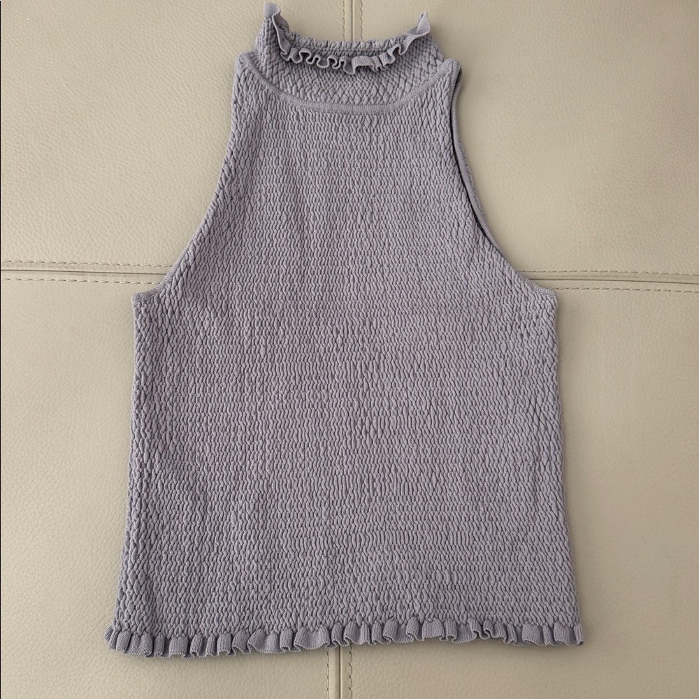 Zara Womens High Neck Sleeveless Top Blue size small